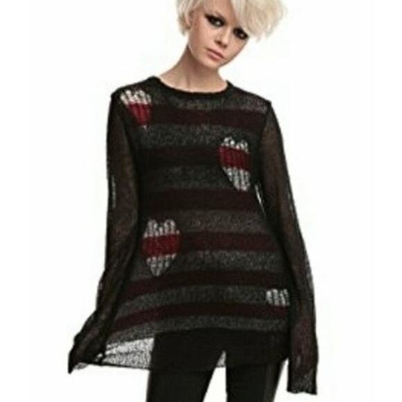 Tripp NYC x Joan Jett Collab Distressed Knit- Size M - Picture 1 of 8
